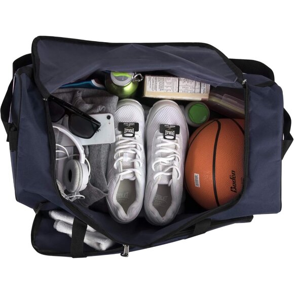 24 Inch Men & Women Navy Lightweight Canvas Duffle Gym Sports Equipment Bags - Picture 3 of 8